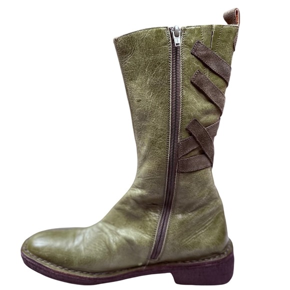 Miz Mooz Utrecht Tall Boots Olive Green Leather Womens US 6.5 37 - Picture 3 of 12